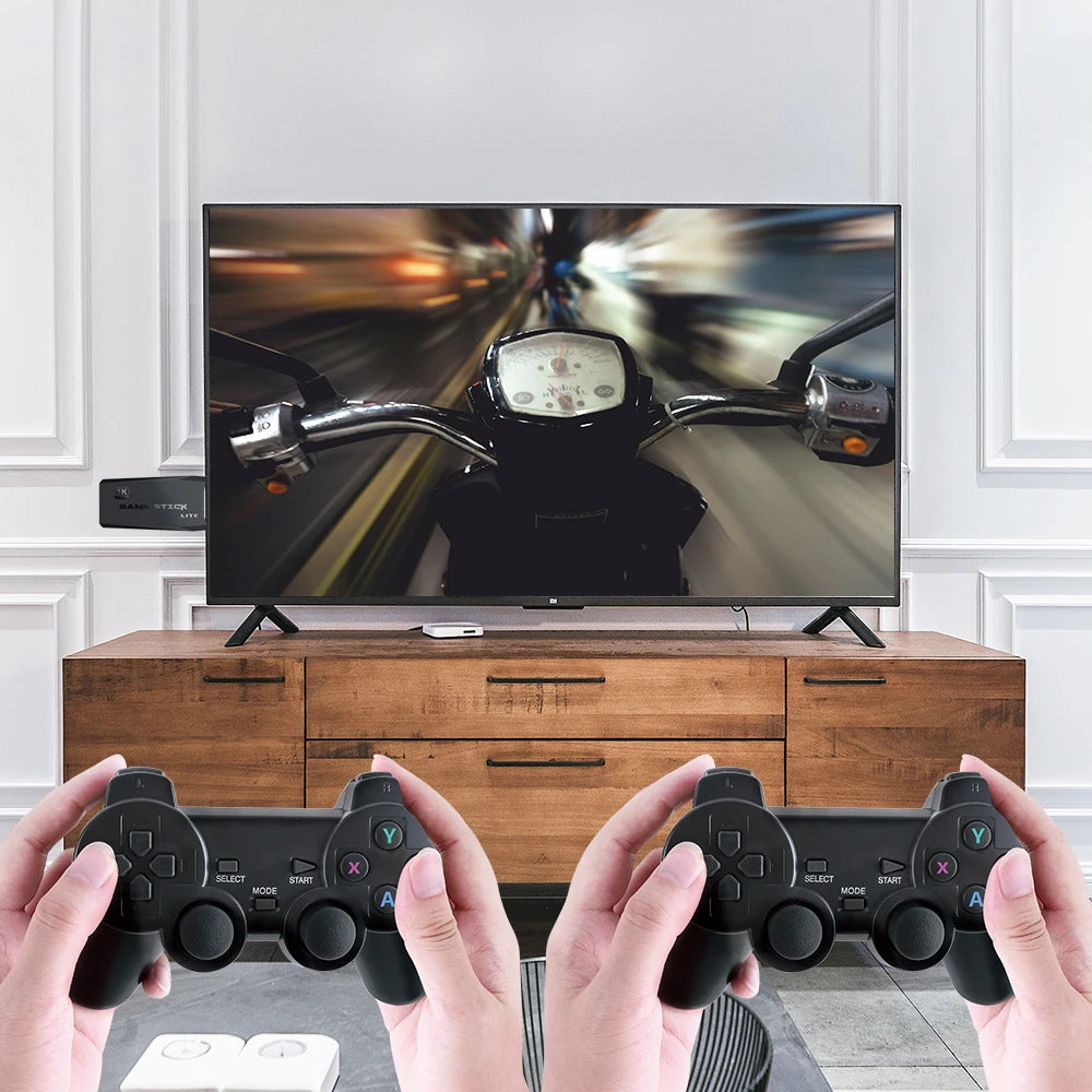 كونسول ألعاب فيديو ريترو لاسلكي 2.4 جيجا عصا ألعاب 4K مع 20000 لعبة 64 جيجا محمول كونسول دندي للألعاب GBA/FC/PS1/MD