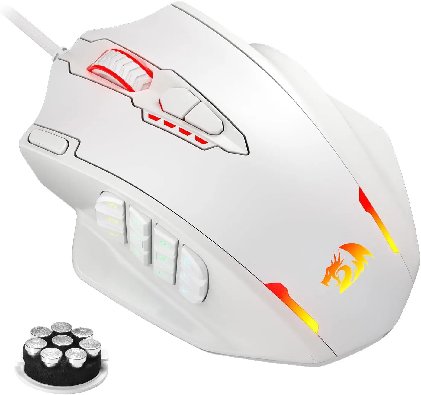 ماوس ألعاب ريدراجون M908 بإضاءة RGB LED سلكي USB مع 18 زر قابل للبرمجة 12400 DPI