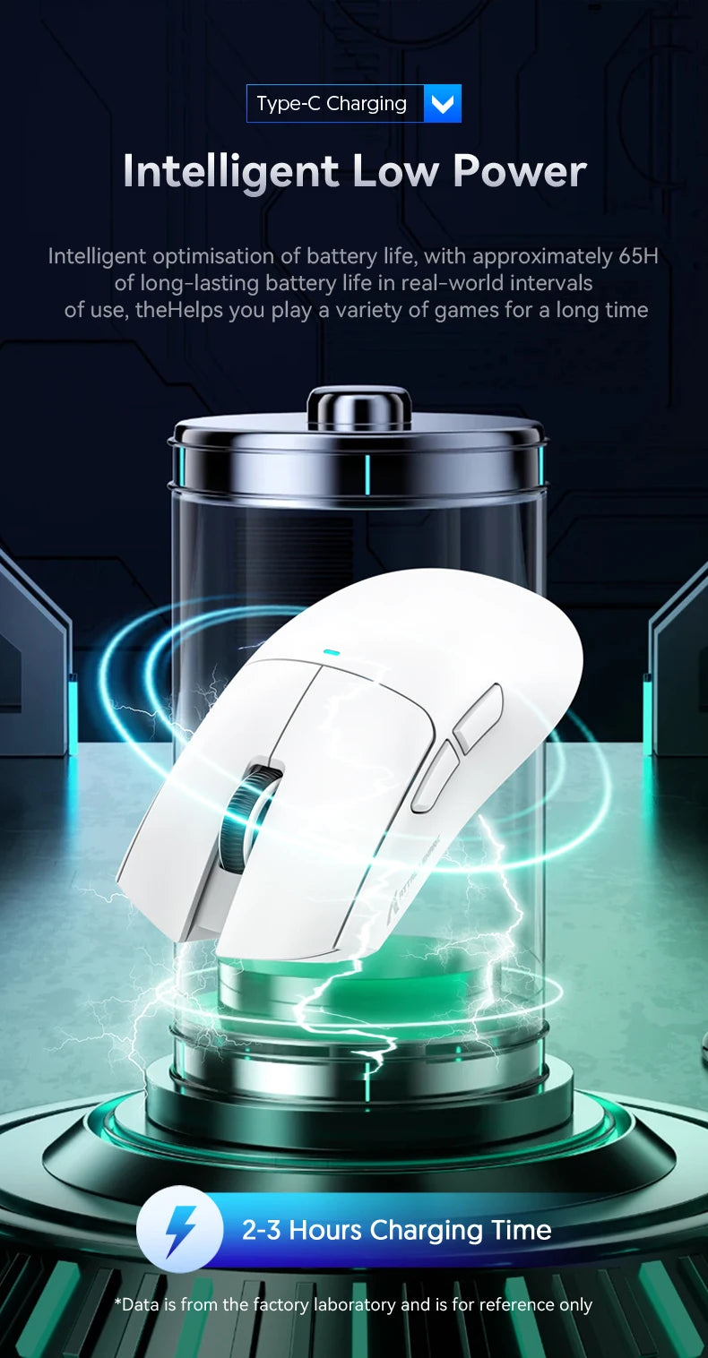 فأرة أتاك شارك X11 اللاسلكية، اتصال ثلاثي الأوضاع 2.4GHz/سلكي/بلوتوث PAW3311 22000DPI 400IPS RGB فأرة ألعاب للكمبيوتر