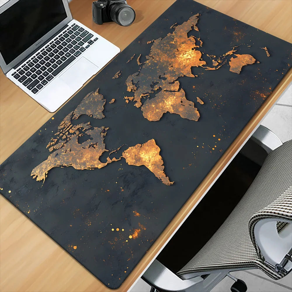 ماوس باد خريطة العالم كبير للألعاب 900x400 مم - حصيرة مكتب مطاطية مقاومة للانزلاق للكمبيوتر والابتوب - إكسسوارات مكتب الألعاب وسجادة الطاولة