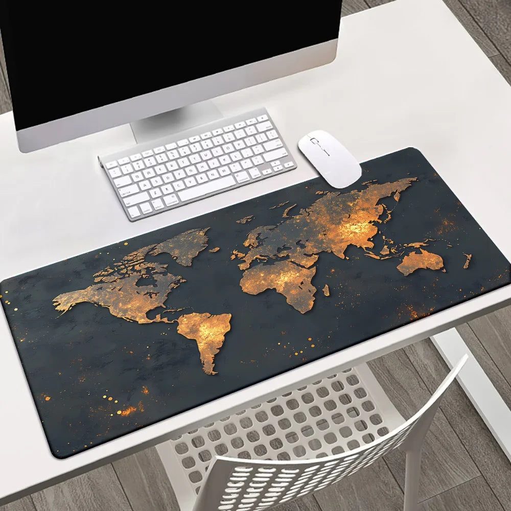 ماوس باد خريطة العالم كبير للألعاب 900x400 مم - حصيرة مكتب مطاطية مقاومة للانزلاق للكمبيوتر والابتوب - إكسسوارات مكتب الألعاب وسجادة الطاولة