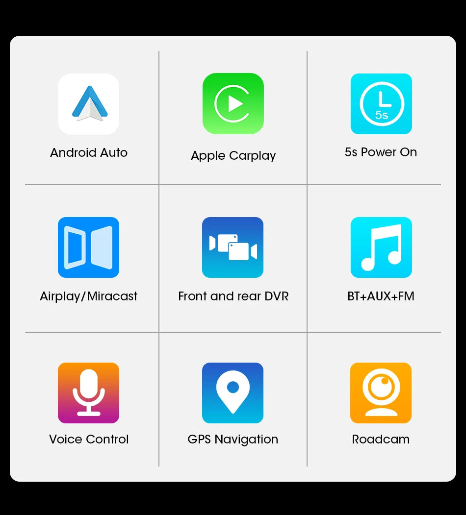 كاميرا تسجيل السيارة 4K بشاشة 10/11.26 بوصة مع كاربلاي لاسلكي وأندرويد أوتو ونظام ملاحة GPS ومسجل فيديو لوحة القيادة بعدستين مزدوجتين مع واي فاي وFM وAUX
