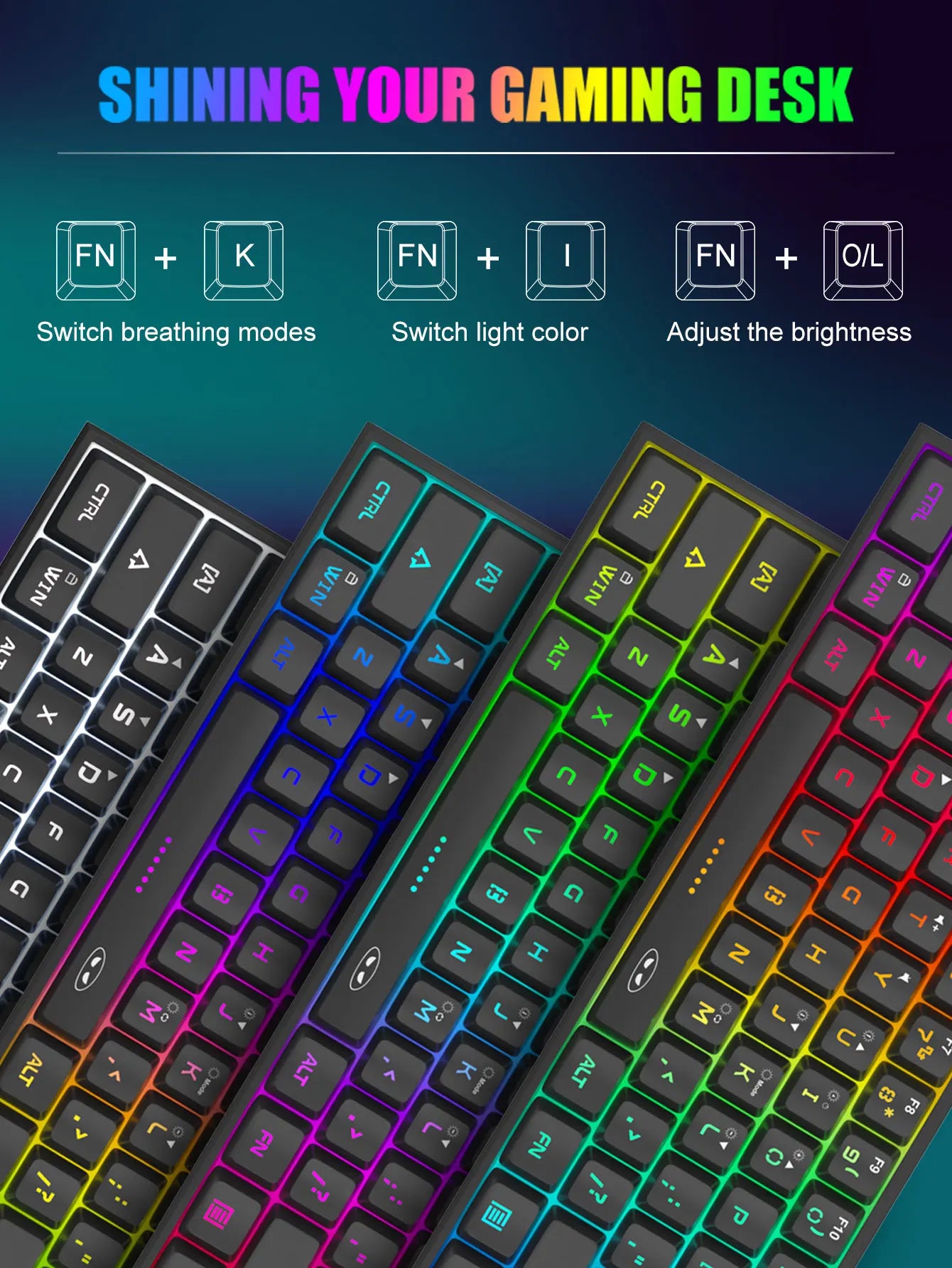 لوحة مفاتيح الألعاب المدمجة MageGee Mini 60%، لوحة مفاتيح مضيئة RGB بـ 61 مفتاح فائقة الصغر، TS91 مقاومة للماء بتصميم مريح وملمس ميكانيكي للمكتب