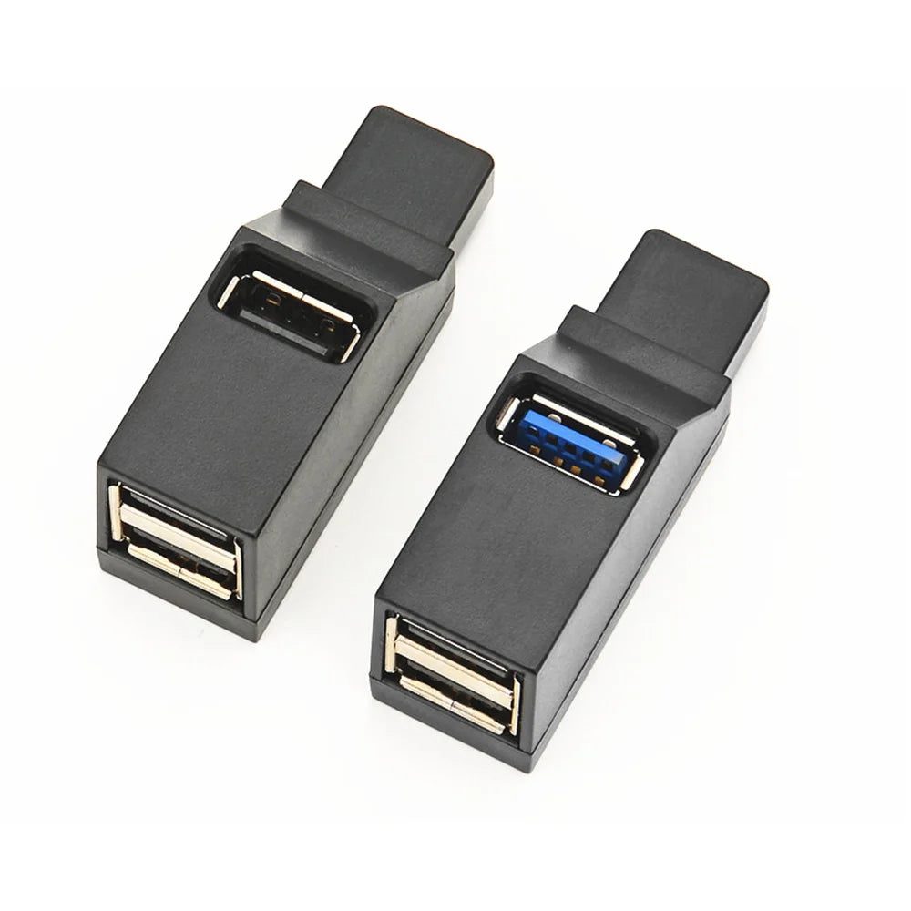 محول موزع USB 3.0 صغير من منفذ واحد إلى 3 منافذ عالي السرعة USB 2.0 للكمبيوتر المحمول وقارئ البطاقات