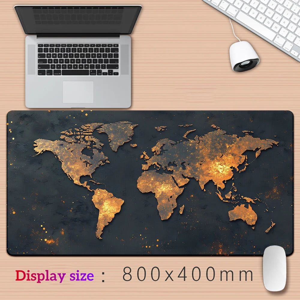 ماوس باد خريطة العالم كبير للألعاب 900x400 مم - حصيرة مكتب مطاطية مقاومة للانزلاق للكمبيوتر والابتوب - إكسسوارات مكتب الألعاب وسجادة الطاولة