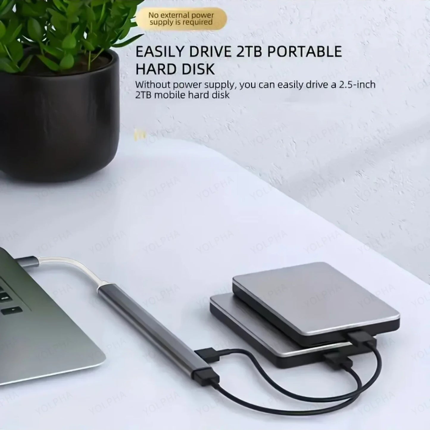 هاب USB 3.0 و USB 2.0 و USB C متعدد المنافذ عالي السرعة 5 جيجابت في الثانية للكمبيوتر - موزع 7 منافذ