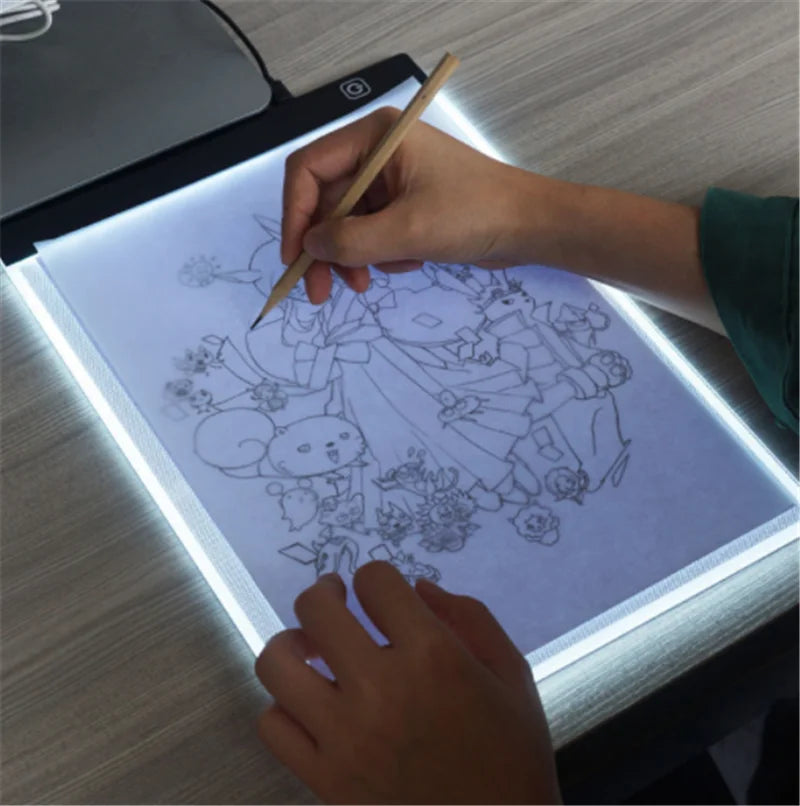 طاولة رسم LED - لوح رسم شفاف قابل لتعديل الإضاءة مع إضاءة ليلية