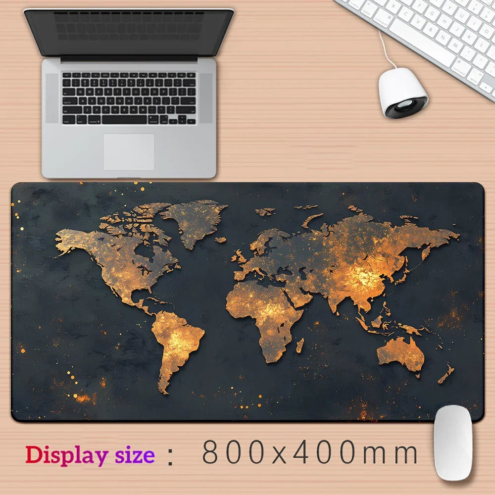 ماوس باد خريطة العالم كبير للألعاب 900x400 مم - حصيرة مكتب مطاطية مقاومة للانزلاق للكمبيوتر والابتوب - إكسسوارات مكتب الألعاب وسجادة الطاولة