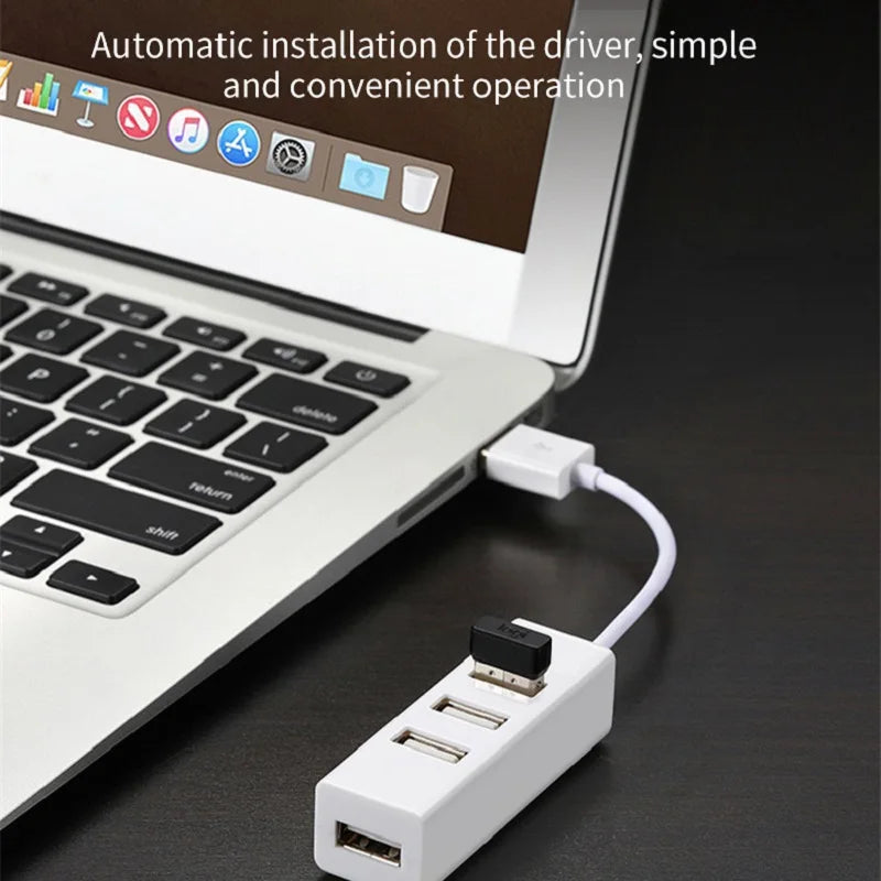 موزع USB صغير 4 منافذ - محول USB 2.0 عالي السرعة - هاب يو إس بي متعدد المنافذ للكمبيوتر وملحقات الحاسوب