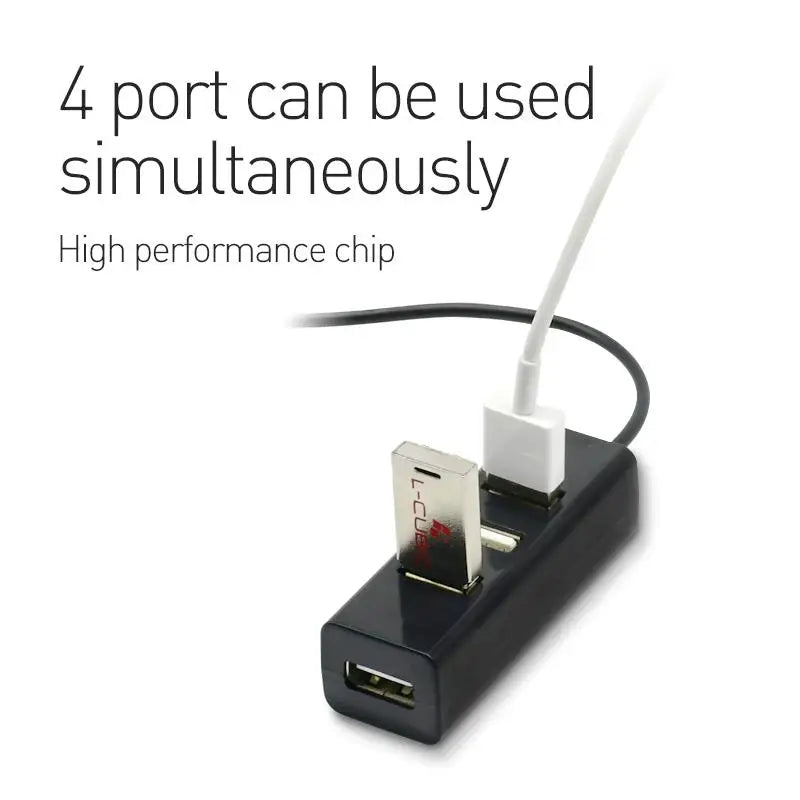 موزع USB صغير 4 منافذ - محول USB 2.0 عالي السرعة - هاب يو إس بي متعدد المنافذ للكمبيوتر وملحقات الحاسوب