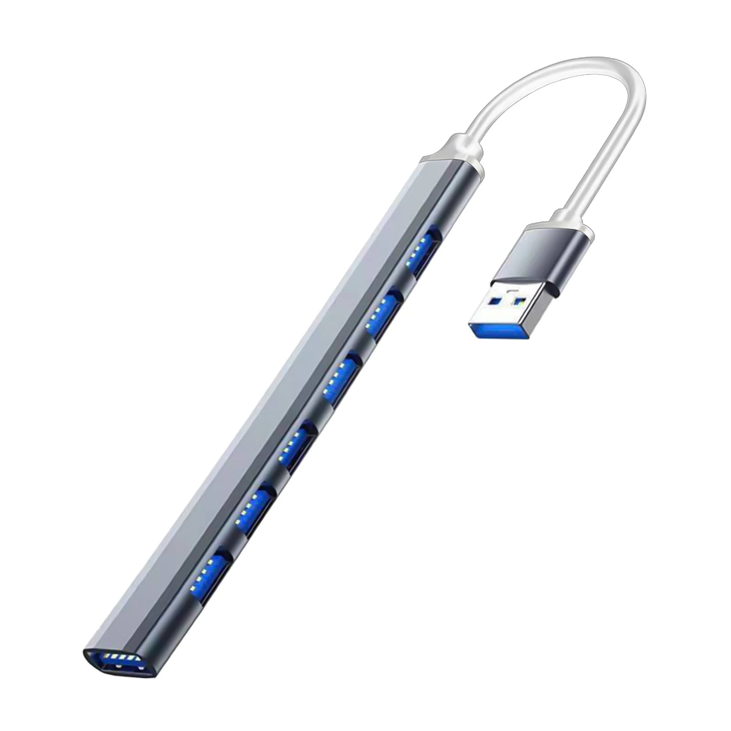 هاب USB 3.0 و USB 2.0 و USB C متعدد المنافذ عالي السرعة 5 جيجابت في الثانية للكمبيوتر - موزع 7 منافذ