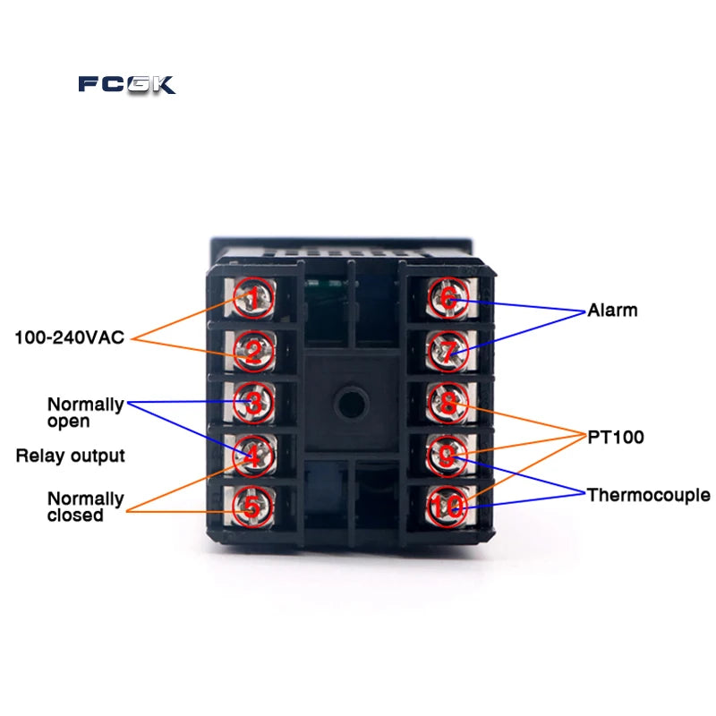 وحدة تحكم في درجة الحرارة REX-C100 PID بجهد 220 فولت حتى 400 درجة - ترموستات رقمي مع مخرج SSR 40 أمبير ومستشعر حرارة من النوع K