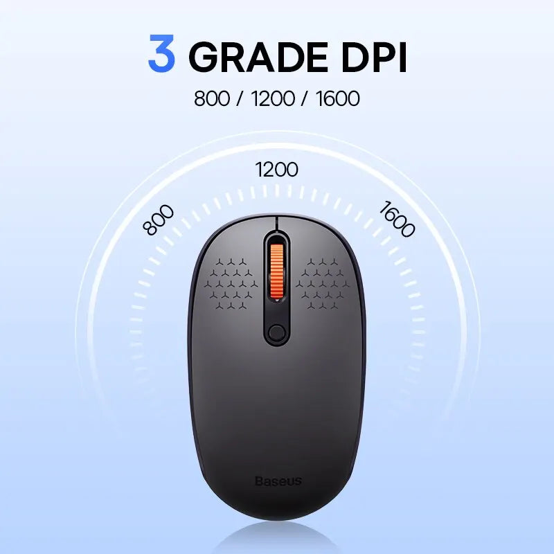 ماوس بيسوس F01B لاسلكي بلوتوث 5.0 بدقة 1600 DPI نقر صامت متوافق مع MacBook تابلت لابتوب PC إكسسوارات الألعاب ماوس 2.4G