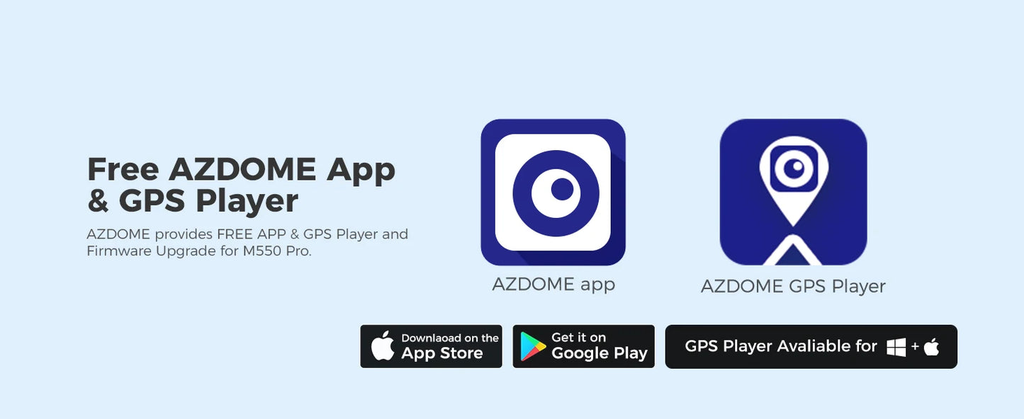 كاميرا سيارة AZDOME M550 Pro بتقنية WiFi 5.8 جيجاهرتز - قناتين/3 قنوات - دقة 4K+1080P مع GPS مدمج - شاشة IPS 3.19 بوصة - رؤية ليلية بالأشعة تحت الحمراء - وضع المراقبة 24 ساعة