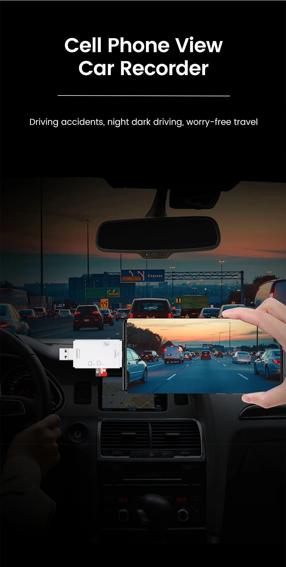 قارئ بطاقات الذاكرة متعددة الوظائف 6 في 1 OTG قارئ بطاقات SD USB2.0 Type-C/TF/SD محول ذكي لبطاقات الذاكرة