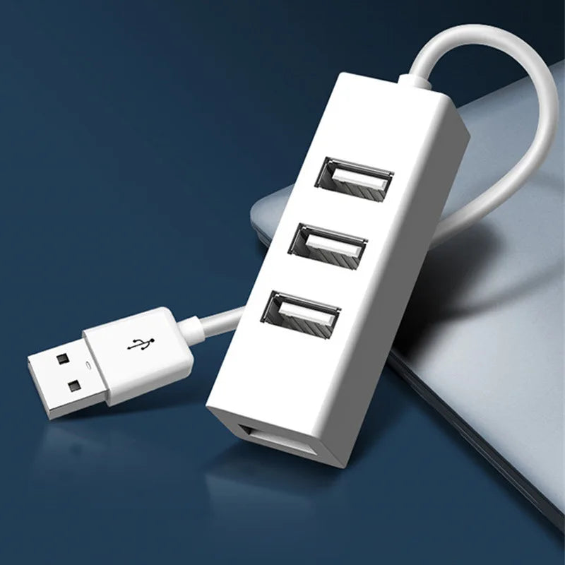 موزع USB صغير 4 منافذ - محول USB 2.0 عالي السرعة - هاب يو إس بي متعدد المنافذ للكمبيوتر وملحقات الحاسوب