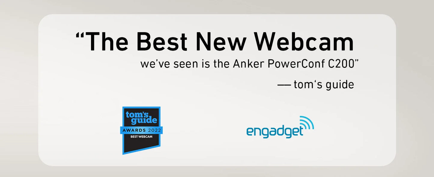 كاميرا ويب أنكر PowerConf C200 بدقة 2K للكمبيوتر المحمول - كاميرا ويب صغيرة بمنفذ USB مع ميكروفونات ستيريو بتقنية إلغاء الضوضاء