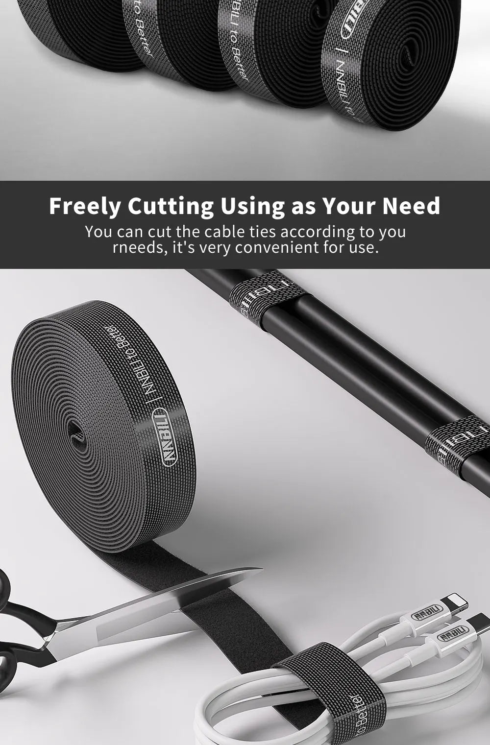 منظم كابلات USB من NNBILI - ربطات لف الأسلاك لإدارة كابلات سماعات الأذن والماوس وشواحن USB حماية الكابلات لأجهزة iPhone وSamsung وXiaomi