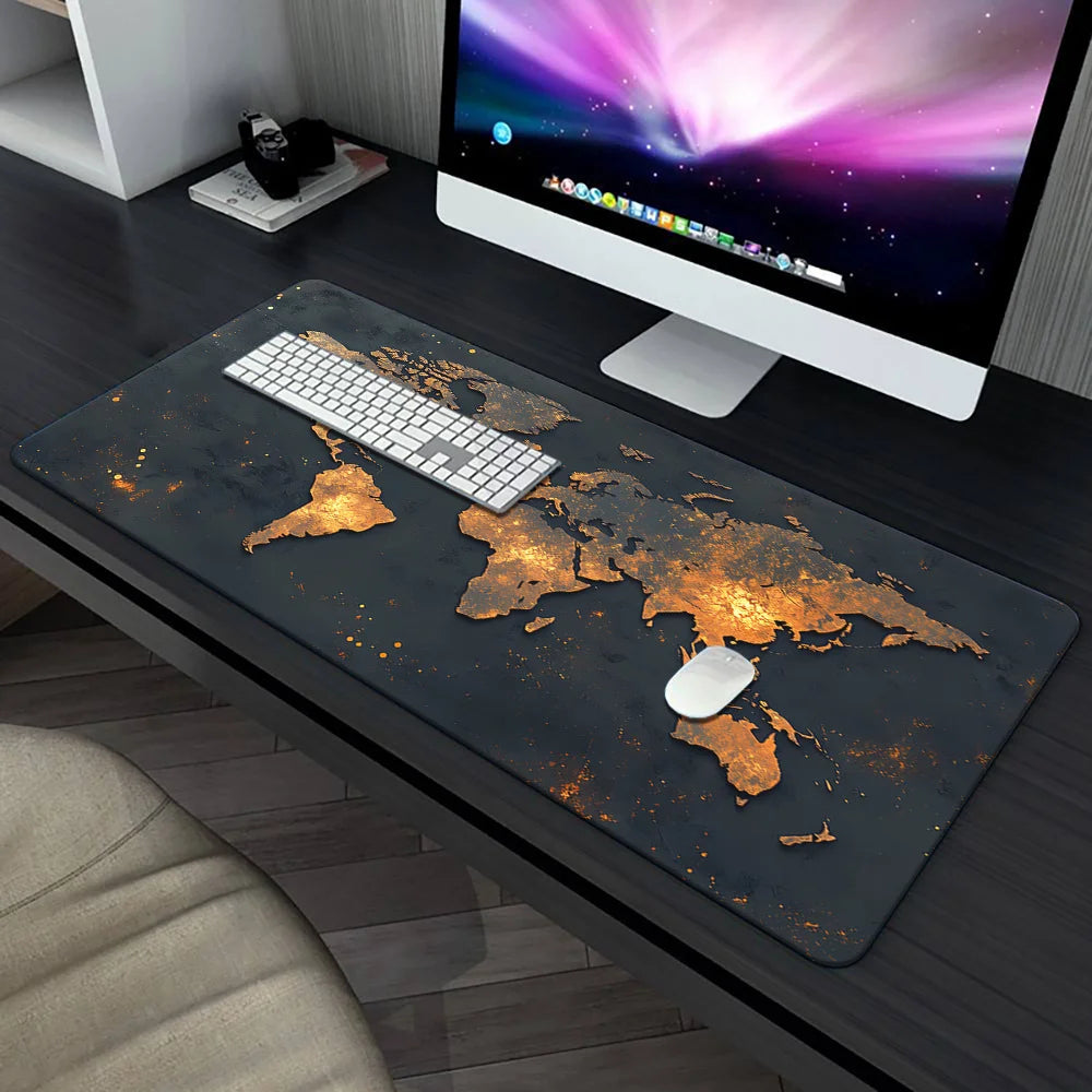 ماوس باد خريطة العالم كبير للألعاب 900x400 مم - حصيرة مكتب مطاطية مقاومة للانزلاق للكمبيوتر والابتوب - إكسسوارات مكتب الألعاب وسجادة الطاولة