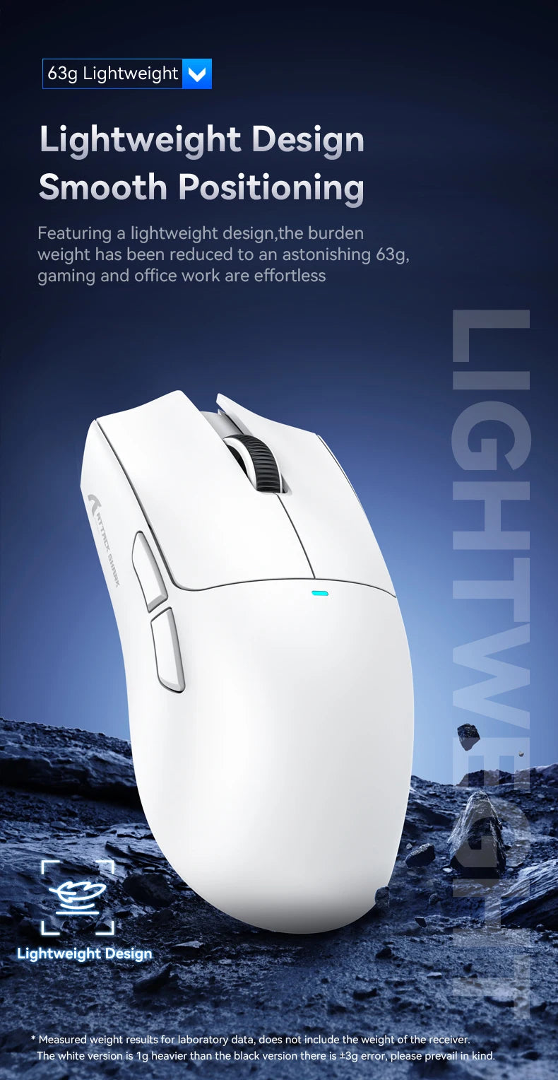 فأرة أتاك شارك X11 اللاسلكية، اتصال ثلاثي الأوضاع 2.4GHz/سلكي/بلوتوث PAW3311 22000DPI 400IPS RGB فأرة ألعاب للكمبيوتر