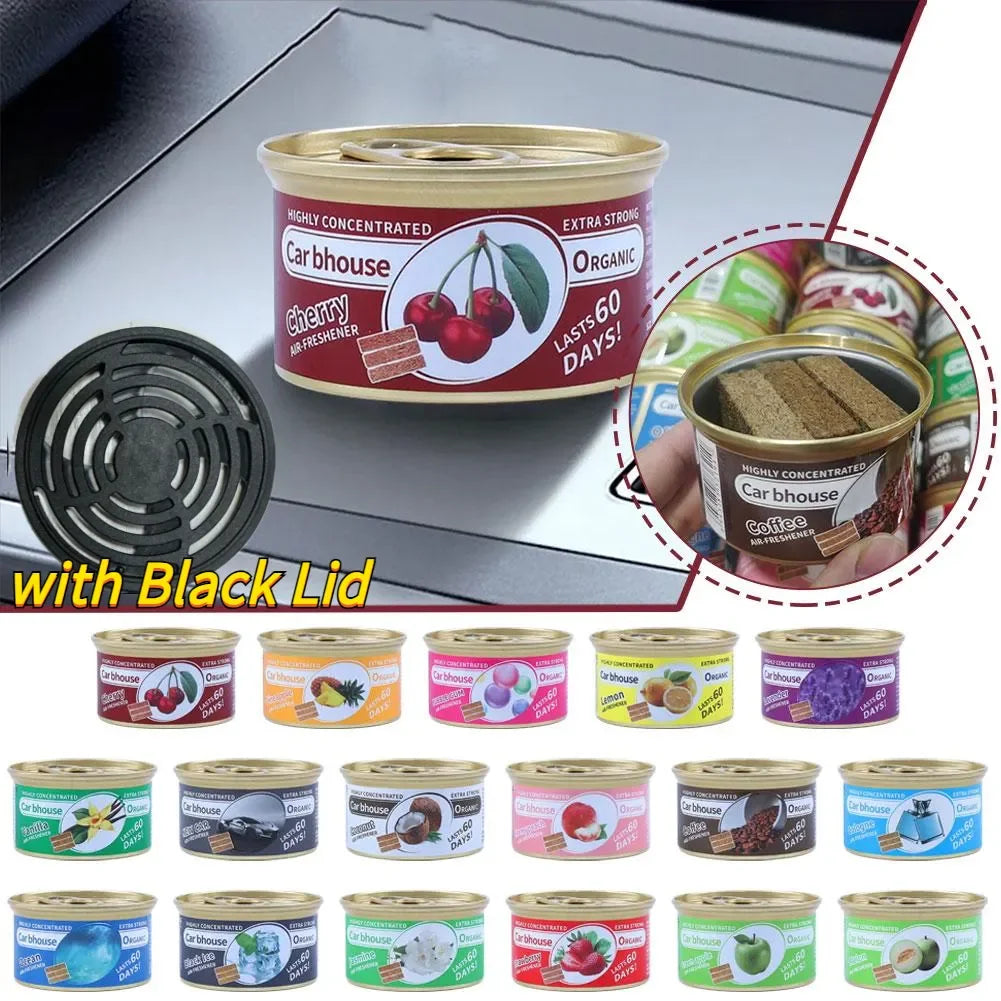 معطر هواء السيارة الداخلي - إكسسوارات زينة من الخشب الطبيعي - عطر السيارة المعلب متعدد الوظائف مع مزيل الروائح الليفي