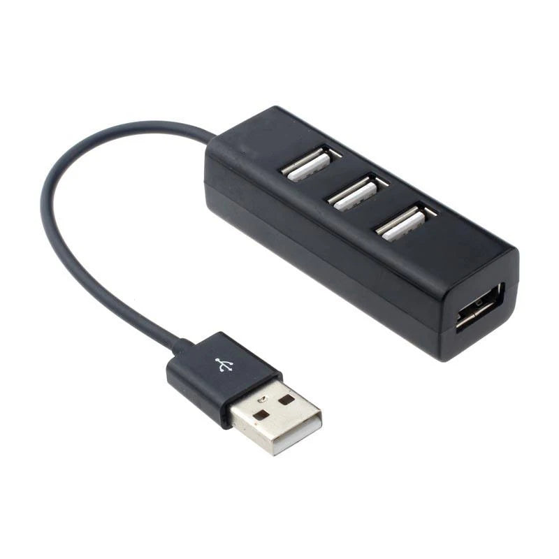 موزع USB صغير 4 منافذ - محول USB 2.0 عالي السرعة - هاب يو إس بي متعدد المنافذ للكمبيوتر وملحقات الحاسوب