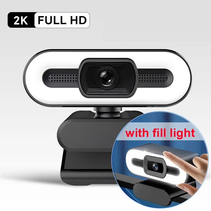 كاميرا ويب 4K كاميرا فيديو 2K بتركيز تلقائي للبث المباشر مع ميكروفون عالي الدقة 1080P للكمبيوتر/الحاسوب/اللابتوب
