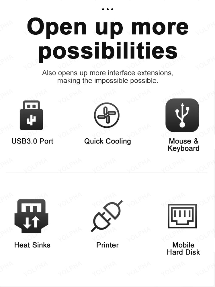 هاب USB 3.0 و USB 2.0 و USB C متعدد المنافذ عالي السرعة 5 جيجابت في الثانية للكمبيوتر - موزع 7 منافذ