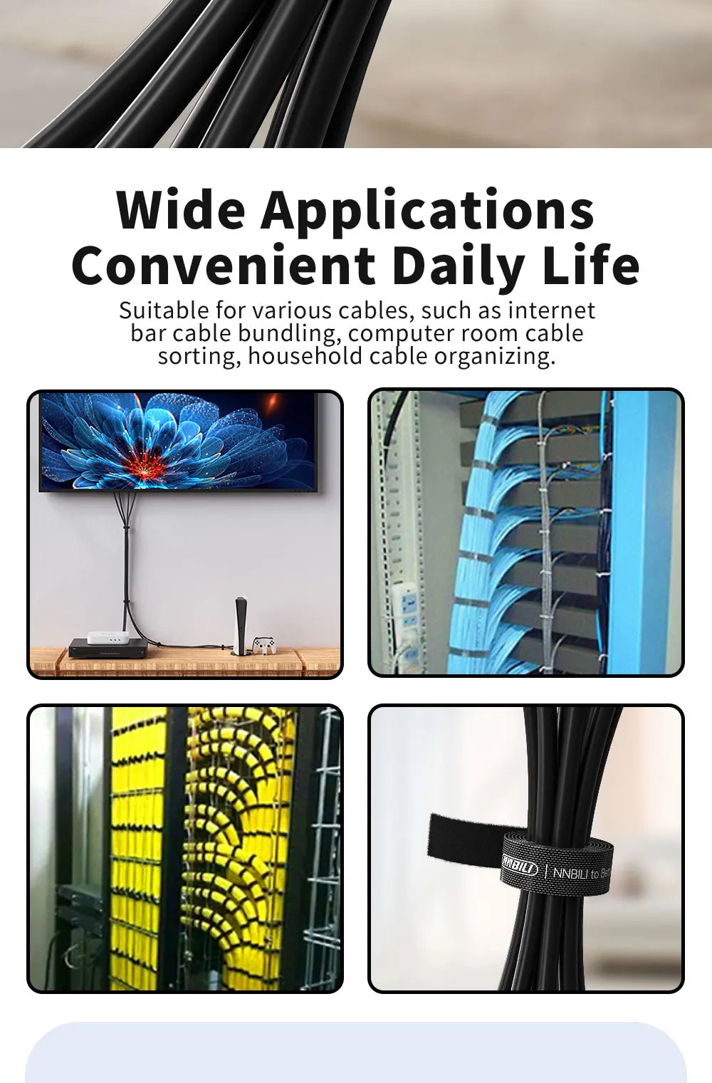 منظم كابلات USB من NNBILI - ربطات لف الأسلاك لإدارة كابلات سماعات الأذن والماوس وشواحن USB حماية الكابلات لأجهزة iPhone وSamsung وXiaomi