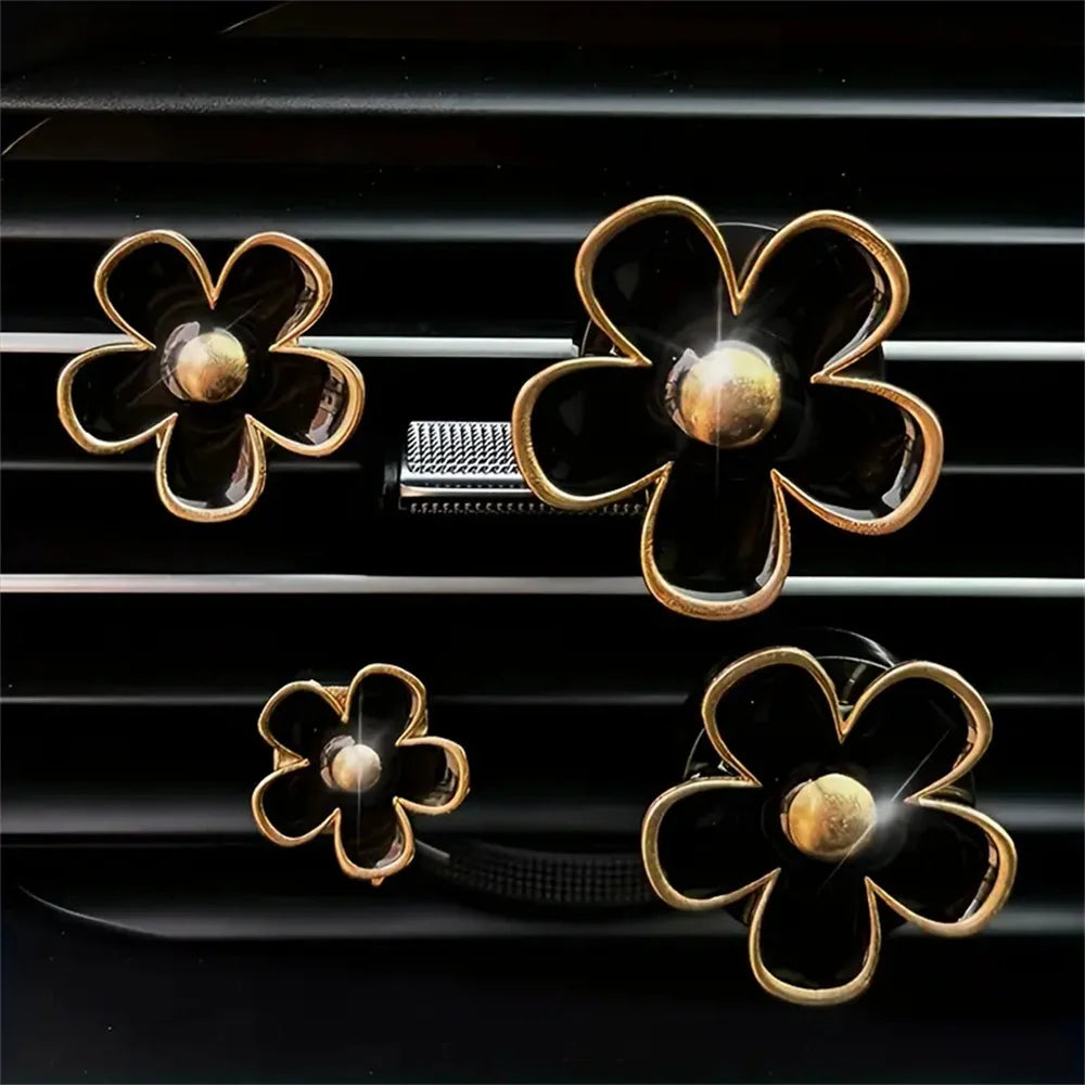 مجموعة من 4-8 قطع - مشابك معطر صغيرة لفتحات هواء السيارة بتصميم زهرة الأقحوان - إكسسوارات عطرية لديكور السيارة الداخلي