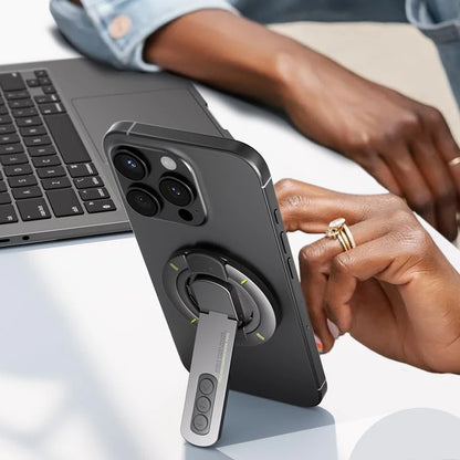 حامل هاتف مغناطيسي MagSafe، حلقة إصبع مغناطيسية 3 في 1 وحامل هاتف مغناطيسي مزدوج الجهات لأجهزة iPhone 17 16 15 14 13 12