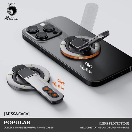 حامل هاتف مغناطيسي MagSafe، حلقة إصبع مغناطيسية 3 في 1 وحامل هاتف مغناطيسي مزدوج الجهات لأجهزة iPhone 17 16 15 14 13 12