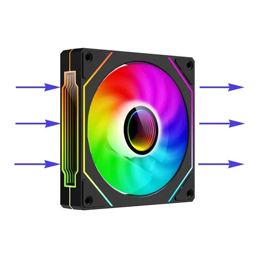 مروحة Prism 4 PRO ARGB للكمبيوتر 120 ملم - مروحة تبريد المعالج 4 أطراف مع إضاءة RGB 3 أطراف 5 فولت