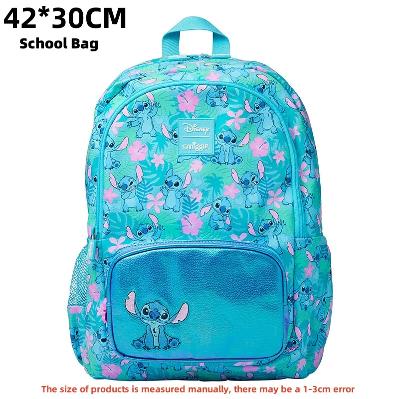 حقائب مدرسية Smiggle الجديدة  – حقيبة ظهر ديزني ستيتش، مع حقيبة طعام وزجاجة ماء – هدية للطلاب (يجب شراء كل قطعة بشكل منفصل)