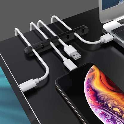 منظم أسلاك وكابلات سيليكون لف كابلات USB مشابك إدارة الأسلاك لاصقة ذاتية للماوس ولوحة المفاتيح وسماعات الرأس متوافق مع آيفون وهواوي