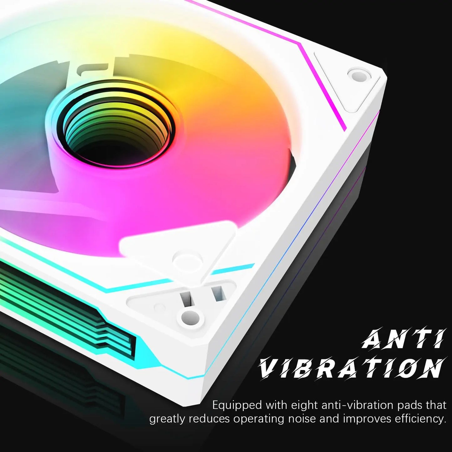 مروحة Prism 4 PRO ARGB للكمبيوتر 120 ملم - مروحة تبريد المعالج 4 أطراف مع إضاءة RGB 3 أطراف 5 فولت