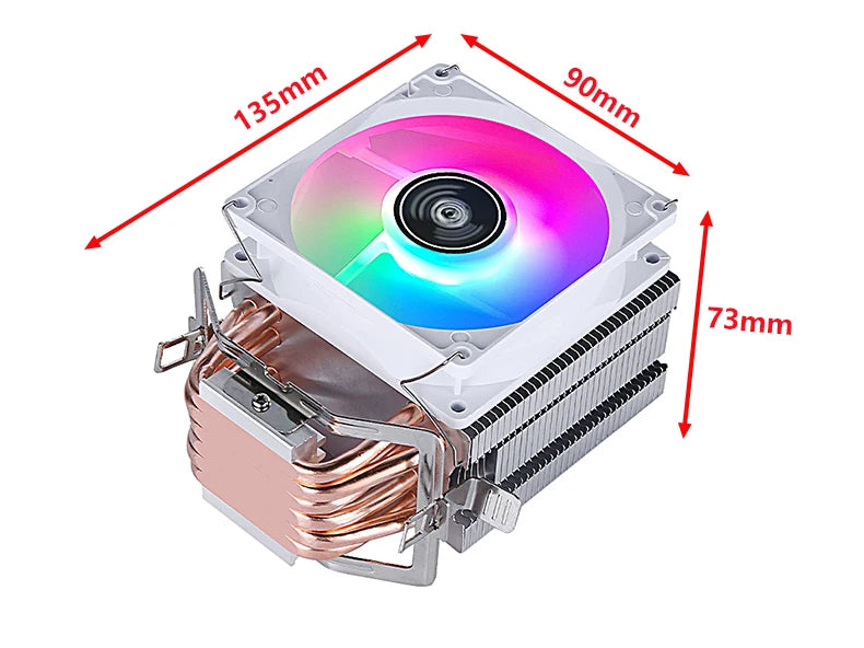 مبرد معالج بالهواء مع مروحة تبريد وأنابيب حرارية 2/4/6 متوافق مع LGA2011 x79 x99 E5 2066 2099 115x 1200 1700 i5 i7 AMD