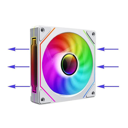 مروحة Prism 4 PRO ARGB للكمبيوتر 120 ملم - مروحة تبريد المعالج 4 أطراف مع إضاءة RGB 3 أطراف 5 فولت