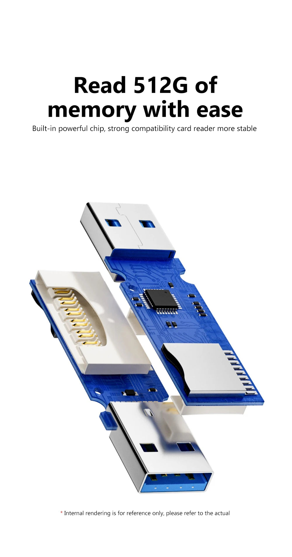 قارئ بطاقات USB 3.0 لبطاقات SD وTF - قارئ بطاقات الذاكرة 2 في 1 عالي السرعة - محول قارئ بطاقات ذكية لأجهزة الكمبيوتر والكمبيوتر المحمول