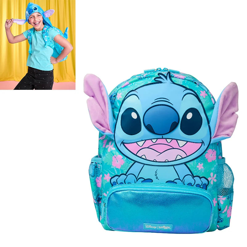 حقائب مدرسية Smiggle الجديدة  – حقيبة ظهر ديزني ستيتش، مع حقيبة طعام وزجاجة ماء – هدية للطلاب (يجب شراء كل قطعة بشكل منفصل)