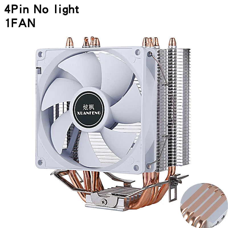مبرد معالج بالهواء مع مروحة تبريد وأنابيب حرارية 2/4/6 متوافق مع LGA2011 x79 x99 E5 2066 2099 115x 1200 1700 i5 i7 AMD