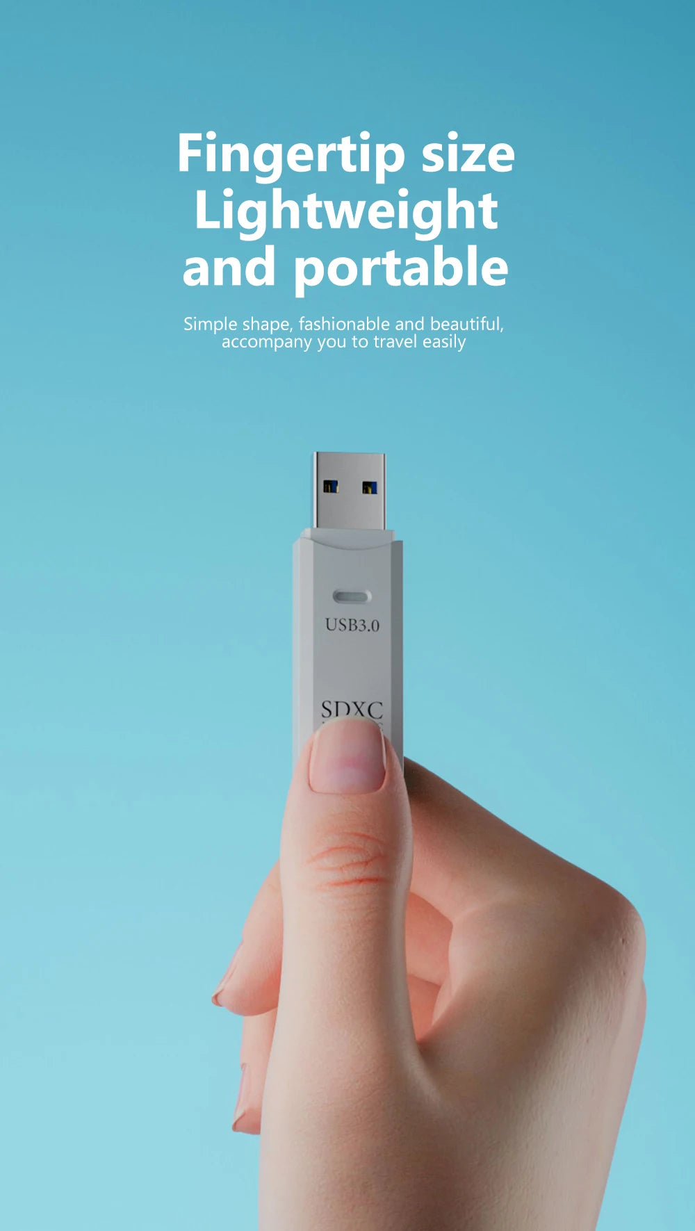 قارئ بطاقات USB 3.0 لبطاقات SD وTF - قارئ بطاقات الذاكرة 2 في 1 عالي السرعة - محول قارئ بطاقات ذكية لأجهزة الكمبيوتر والكمبيوتر المحمول