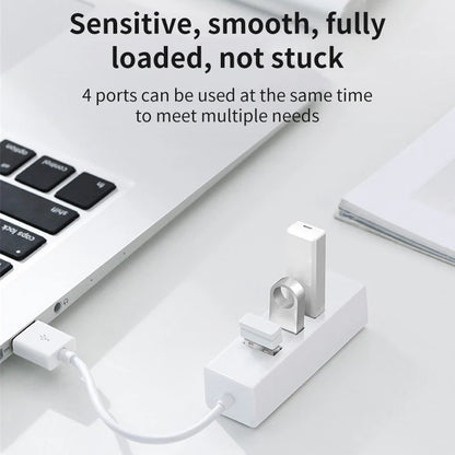 موزع USB صغير 4 منافذ - محول USB 2.0 عالي السرعة - هاب يو إس بي متعدد المنافذ للكمبيوتر وملحقات الحاسوب