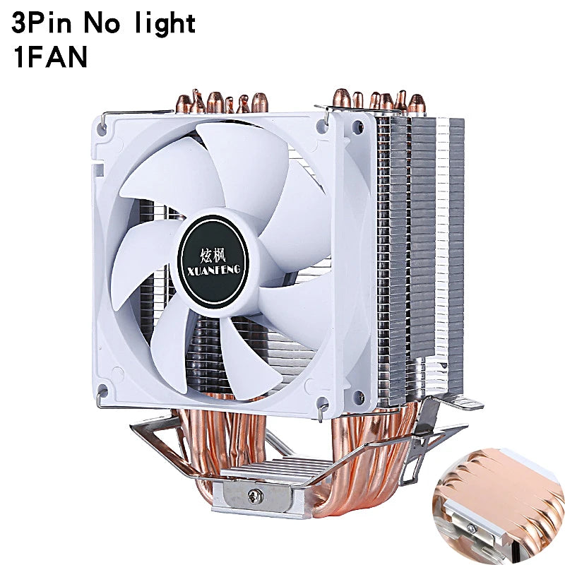 مبرد معالج بالهواء مع مروحة تبريد وأنابيب حرارية 2/4/6 متوافق مع LGA2011 x79 x99 E5 2066 2099 115x 1200 1700 i5 i7 AMD