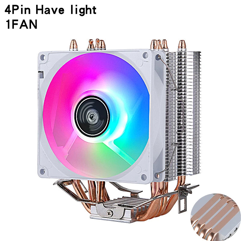 مبرد معالج بالهواء مع مروحة تبريد وأنابيب حرارية 2/4/6 متوافق مع LGA2011 x79 x99 E5 2066 2099 115x 1200 1700 i5 i7 AMD