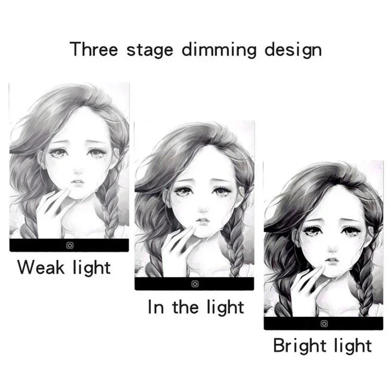 طاولة رسم LED - لوح رسم شفاف قابل لتعديل الإضاءة مع إضاءة ليلية