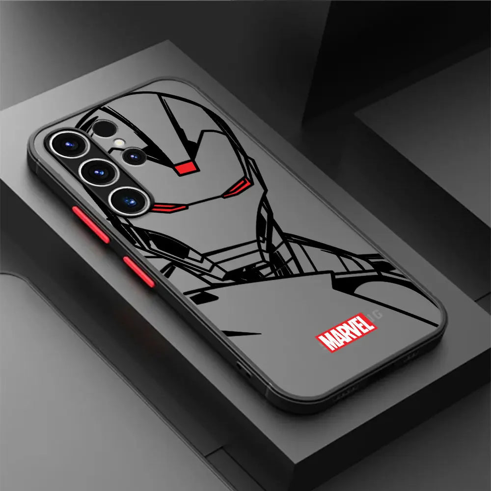 جراب مقاوم للصدمات لسامسونج جالاكسي S22 S9 S20 FE S23 Ultra Note 20 S23 FE S21 S24 Plus S10 Plus بتصميم مارفل سبايدرمان آيرون مان