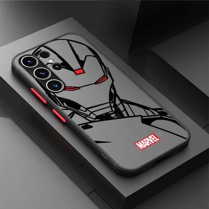جراب مقاوم للصدمات لسامسونج جالاكسي S22 S9 S20 FE S23 Ultra Note 20 S23 FE S21 S24 Plus S10 Plus بتصميم مارفل سبايدرمان آيرون مان