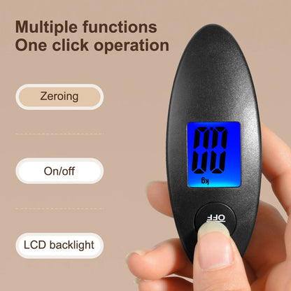 ميزان أمتعة رقمي محمول 40 كيلو/100 جرام عالي الدقة للسفر مع حزام نسيج وشاشة LCD إلكترونية