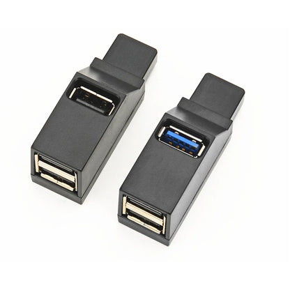 محول موزع USB 3.0 صغير من منفذ واحد إلى 3 منافذ عالي السرعة USB 2.0 للكمبيوتر المحمول وقارئ البطاقات